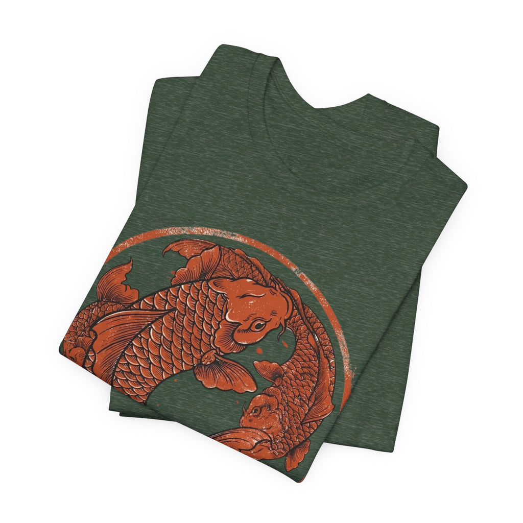 Koi Fish Circle illustration Tee | Asian carp yin yang shirt