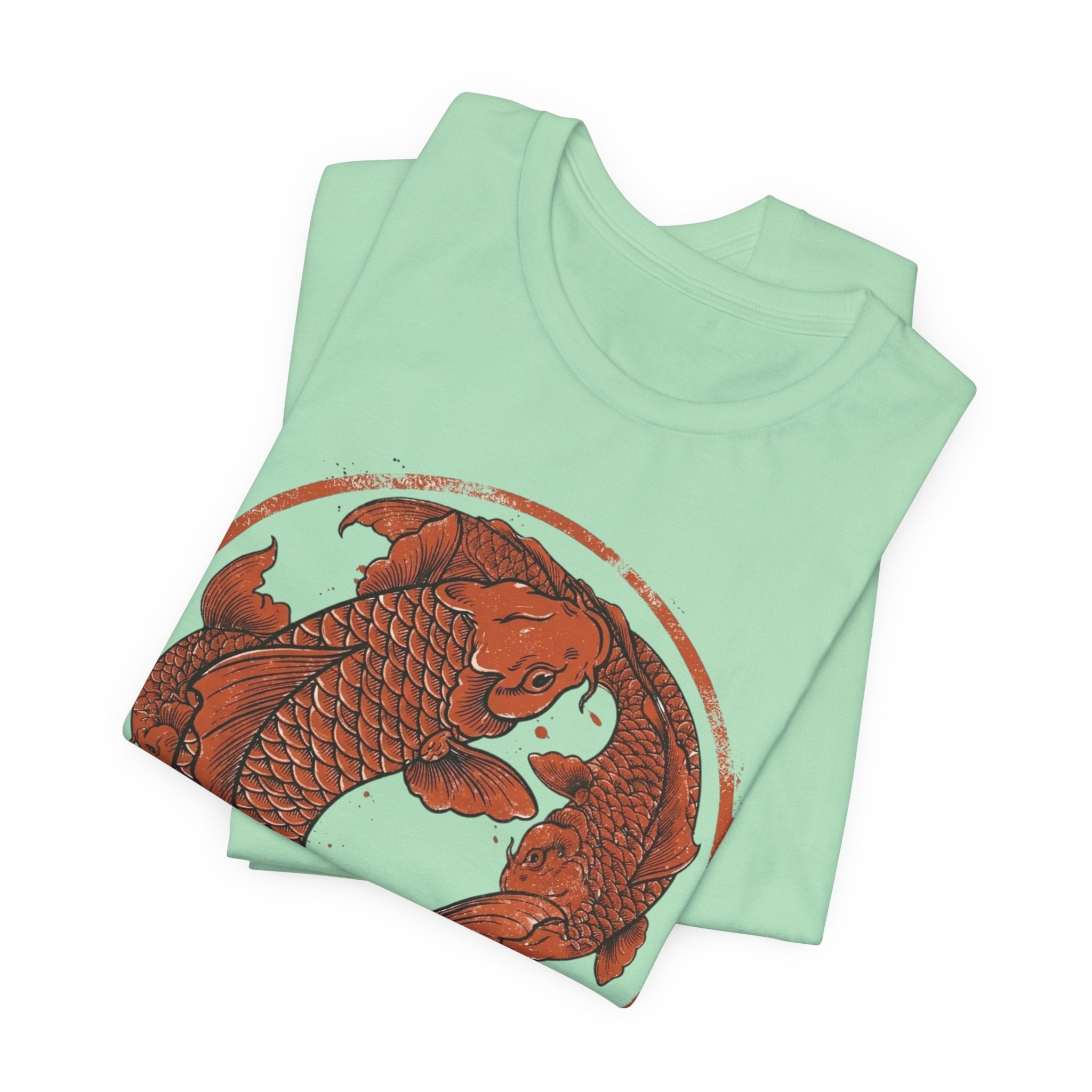 Koi Fish Circle illustration Tee | Asian carp yin yang shirt