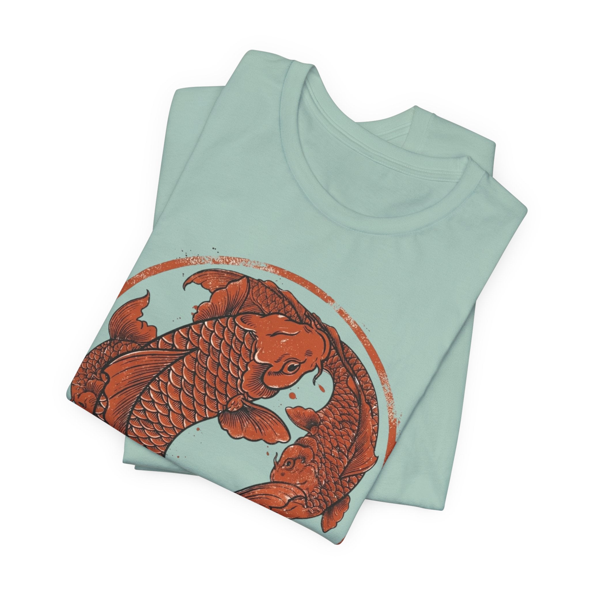 Koi Fish Circle illustration Tee | Asian carp yin yang shirt