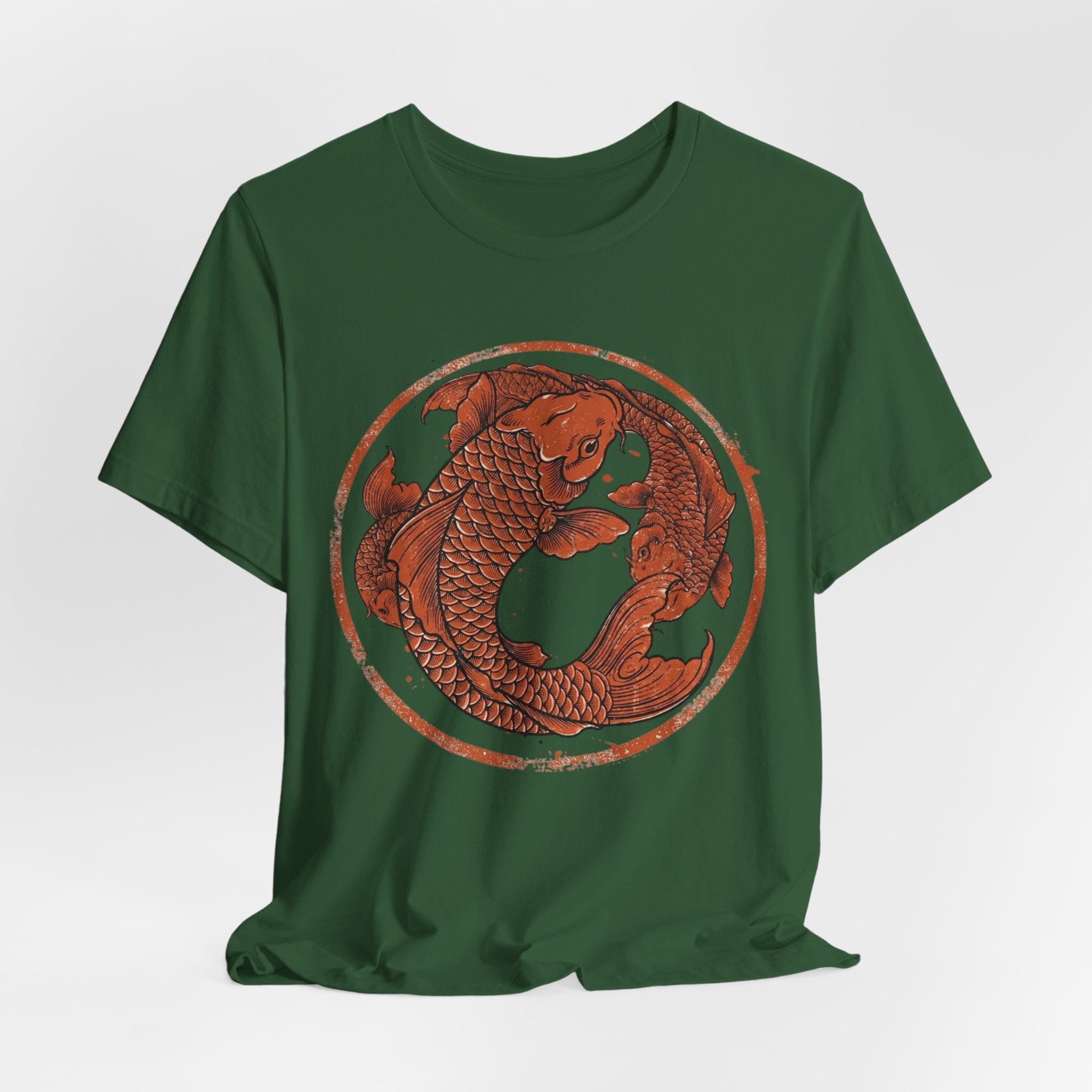 Koi Fish Circle illustration Tee | Asian carp yin yang shirt