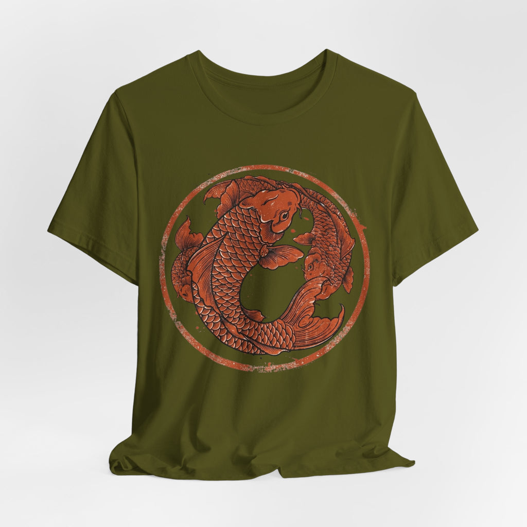 Koi Fish Circle illustration Tee | Asian carp yin yang shirt