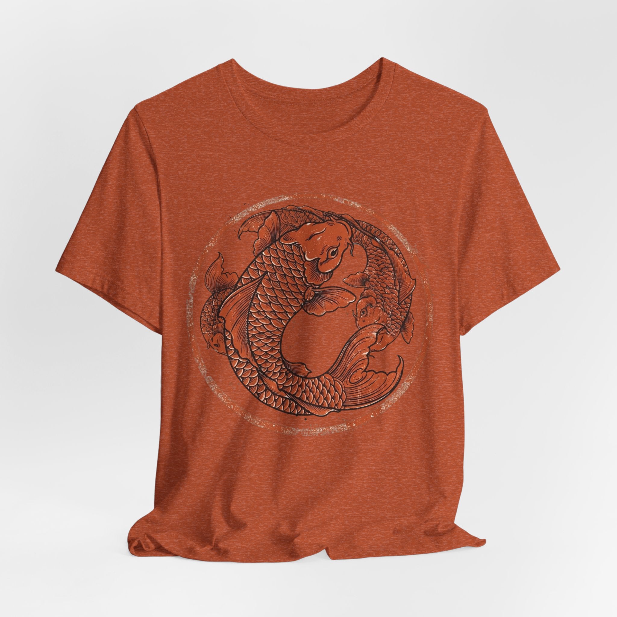 Koi Fish Circle illustration Tee | Asian carp yin yang shirt