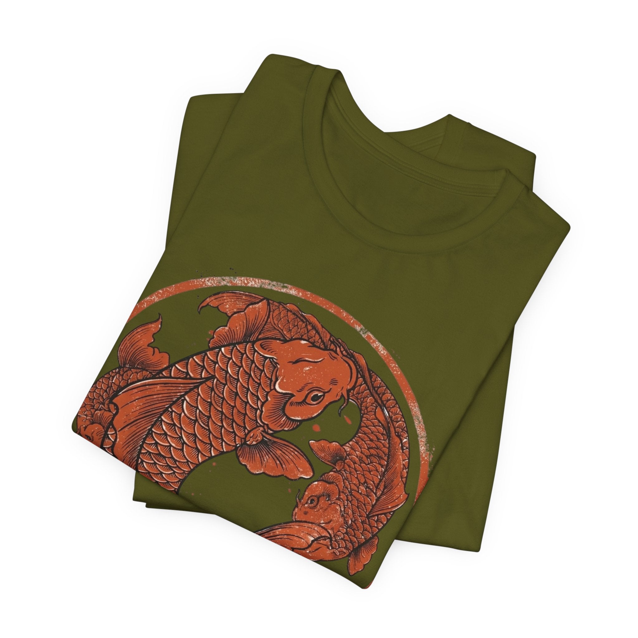 Koi Fish Circle illustration Tee | Asian carp yin yang shirt