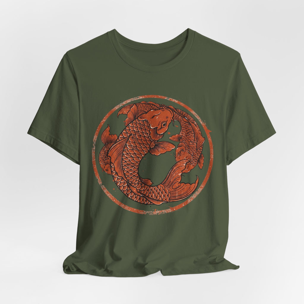 Koi Fish Circle illustration Tee | Asian carp yin yang shirt
