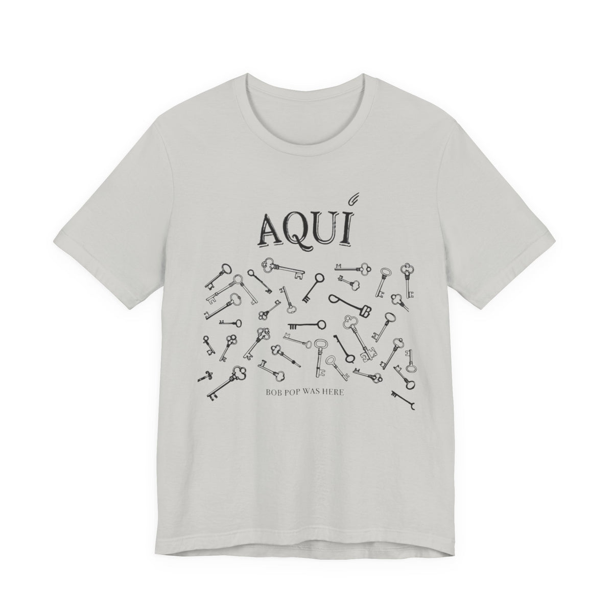 Aqui keys graphic Tee | Aquí scattered vintage key illustration