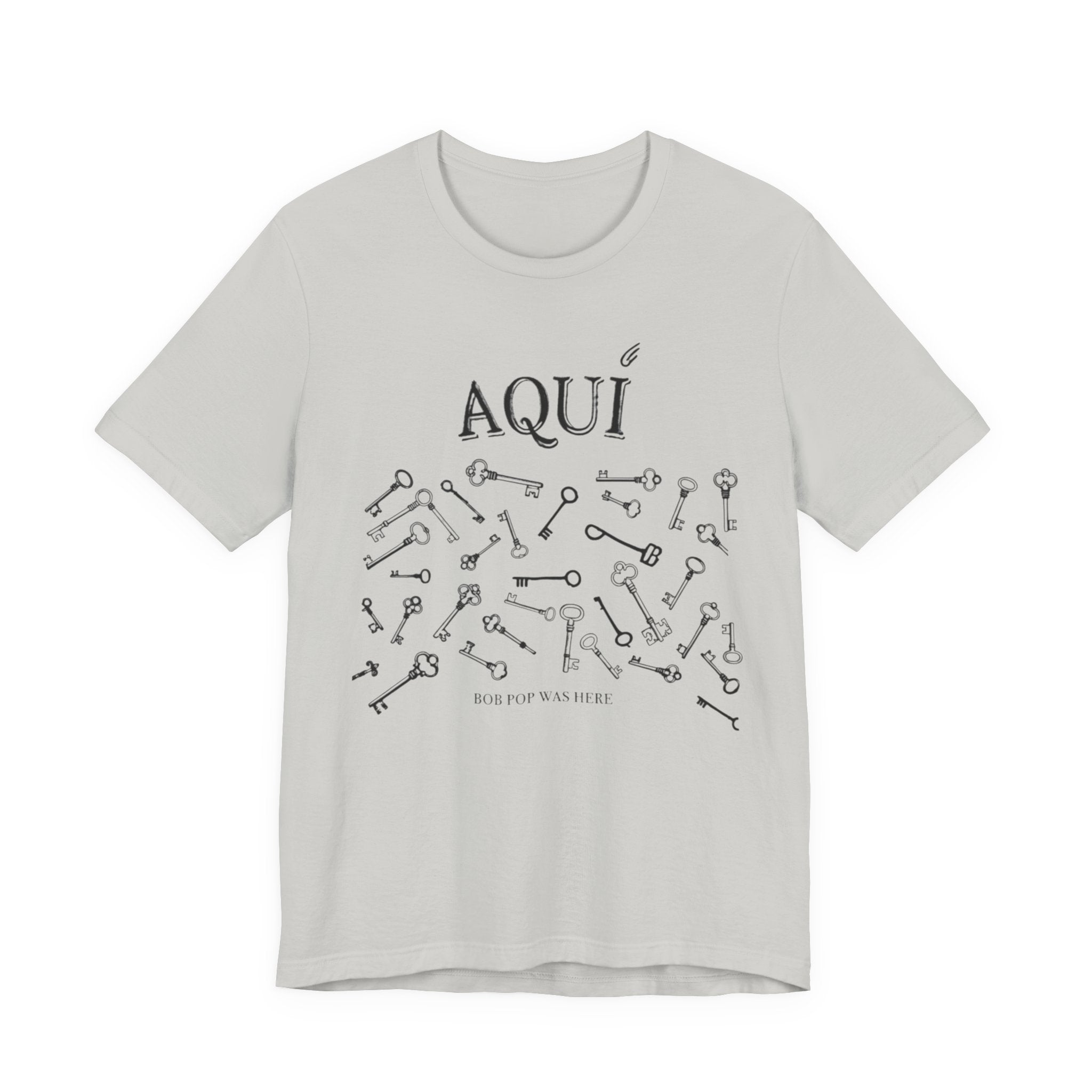 Aqui keys graphic Tee | Aquí scattered vintage key illustration