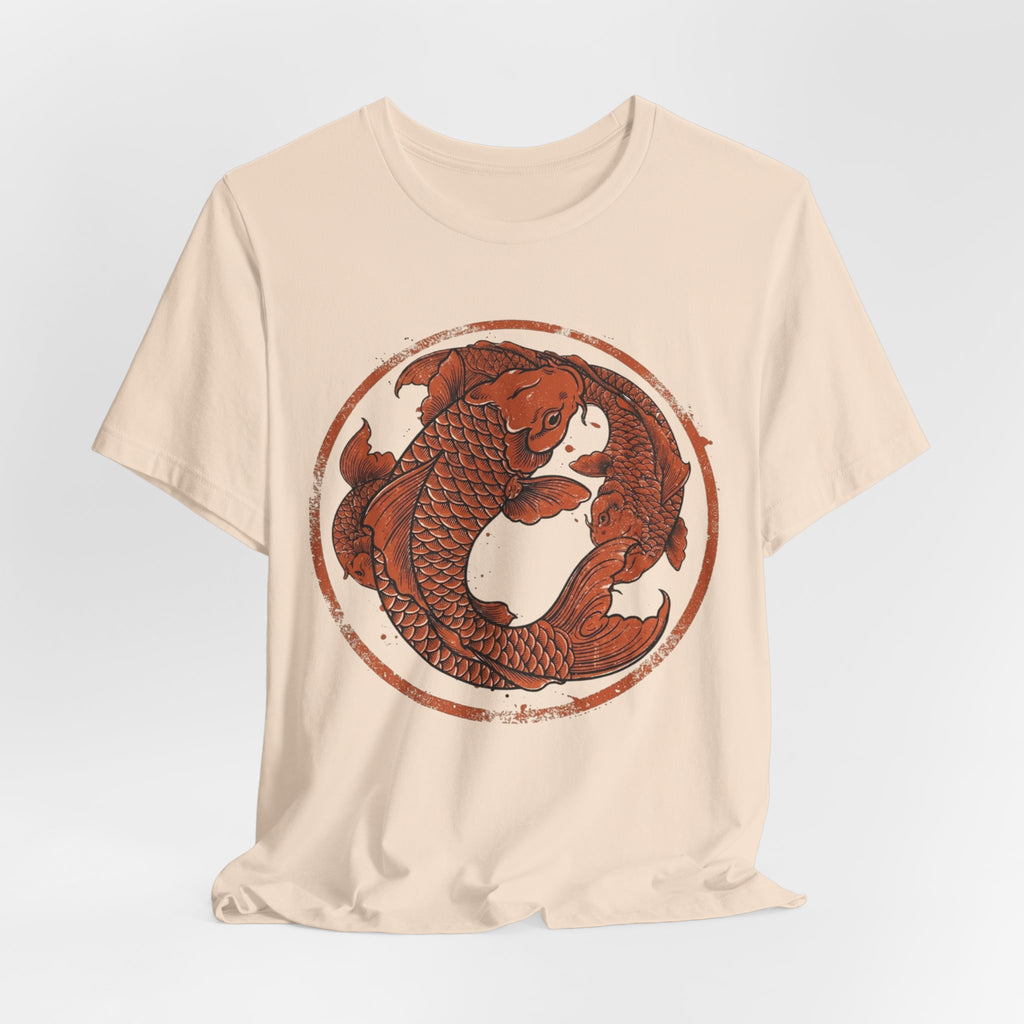 Koi Fish Circle illustration Tee | Asian carp yin yang shirt