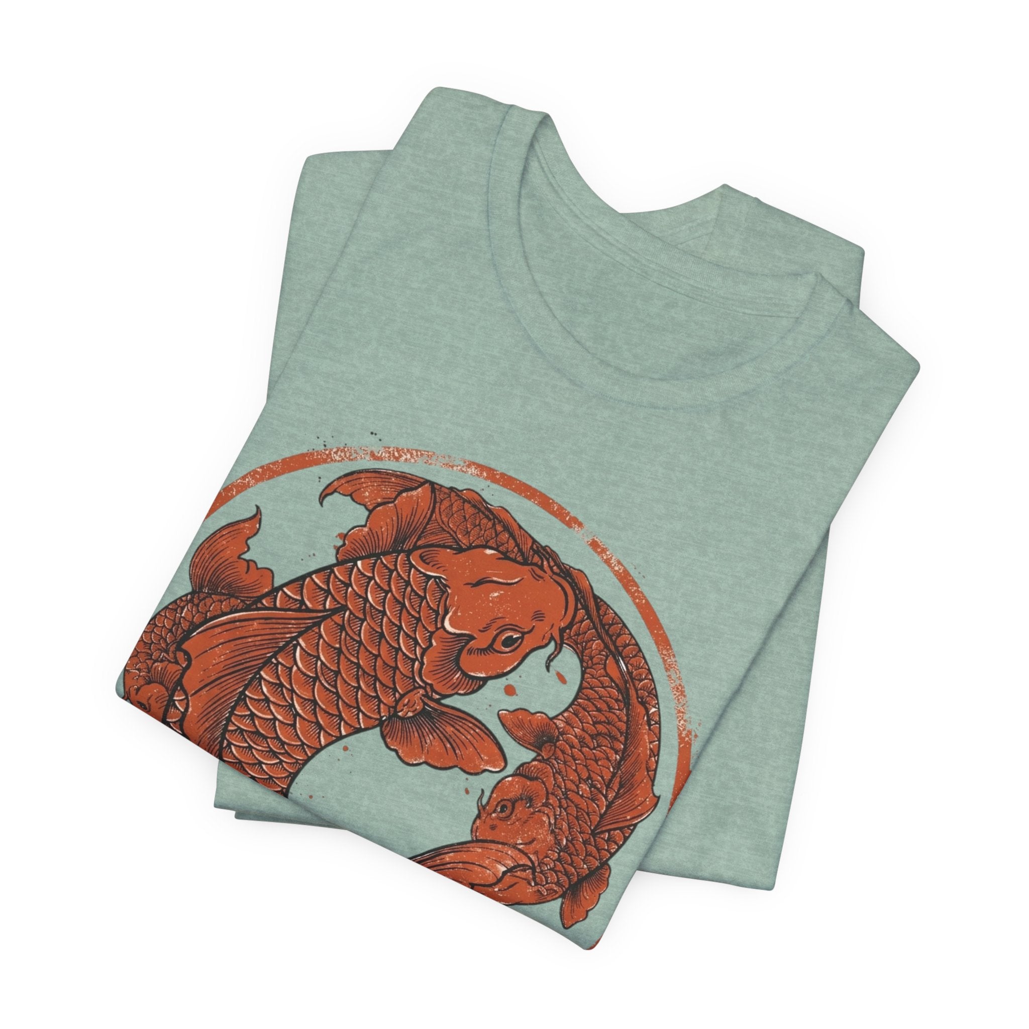 Koi Fish Circle illustration Tee | Asian carp yin yang shirt