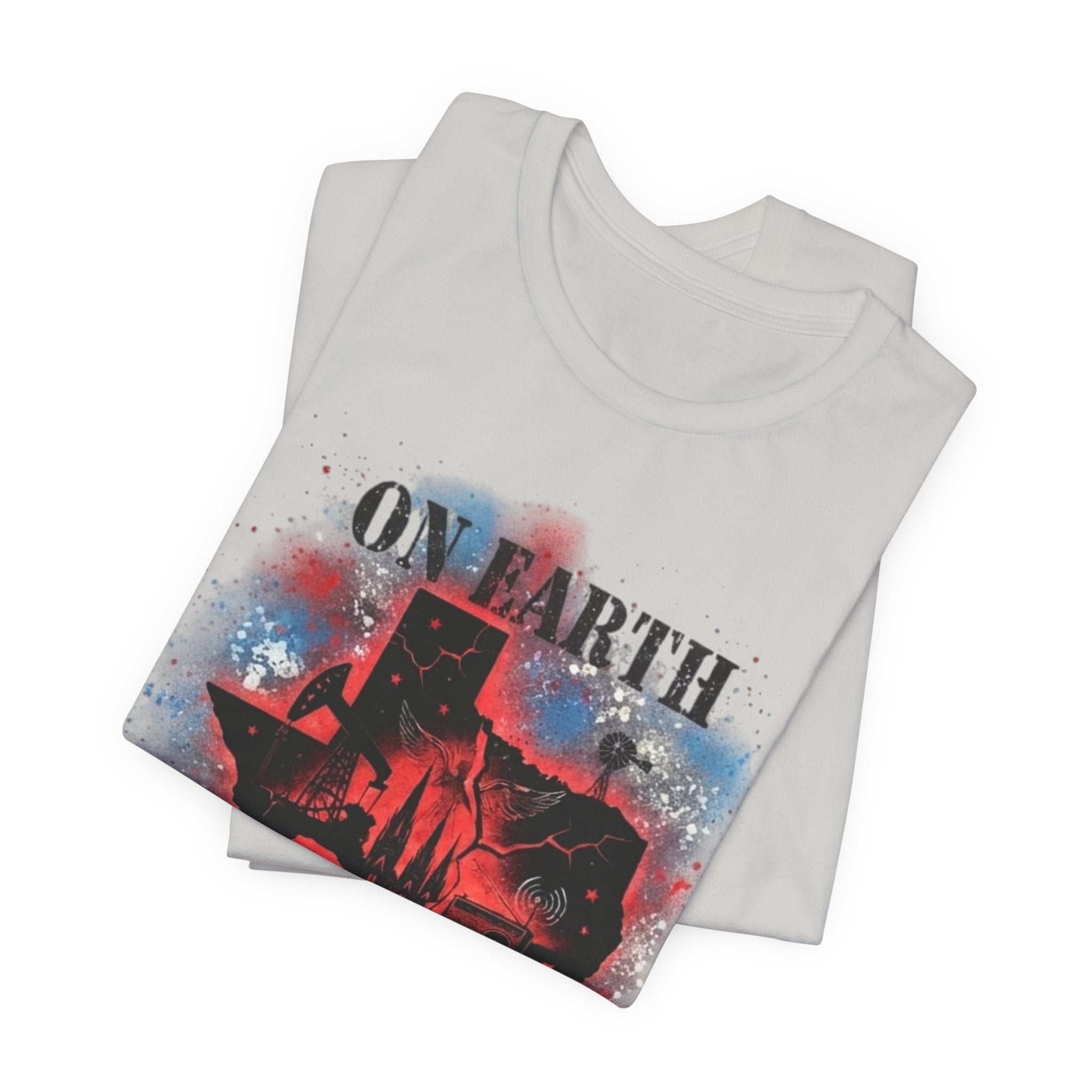 On Earth As It Is In Texas tee | Texas silhouette, skyline, watercolor earth