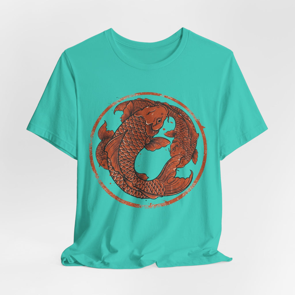Koi Fish Circle illustration Tee | Asian carp yin yang shirt