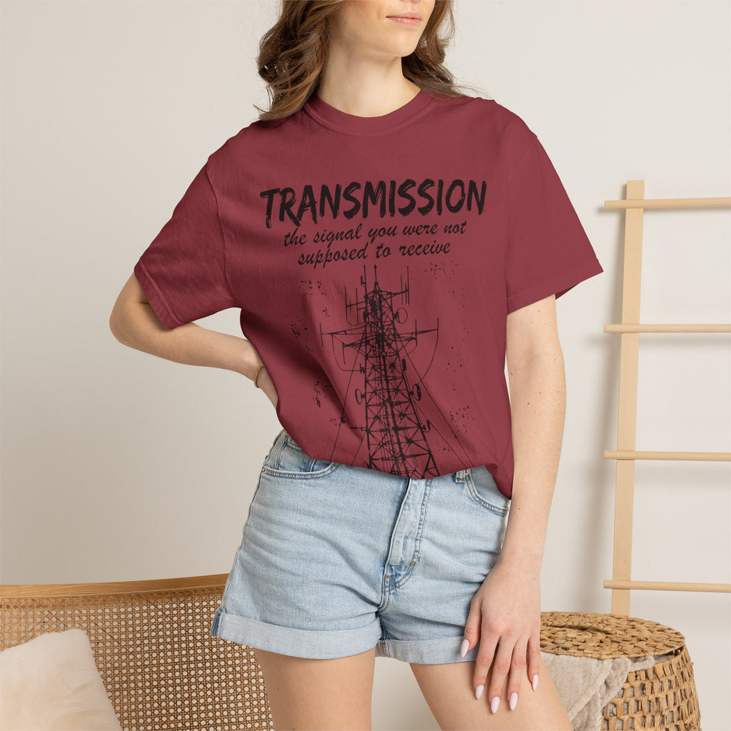 Transmission radio tower tee | Signal sketch graphic T-Shirt