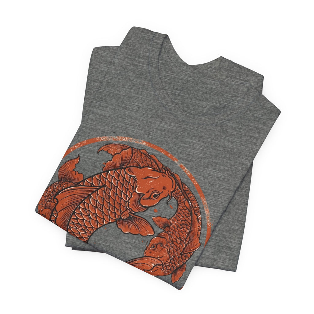 Koi Fish Circle illustration Tee | Asian carp yin yang shirt