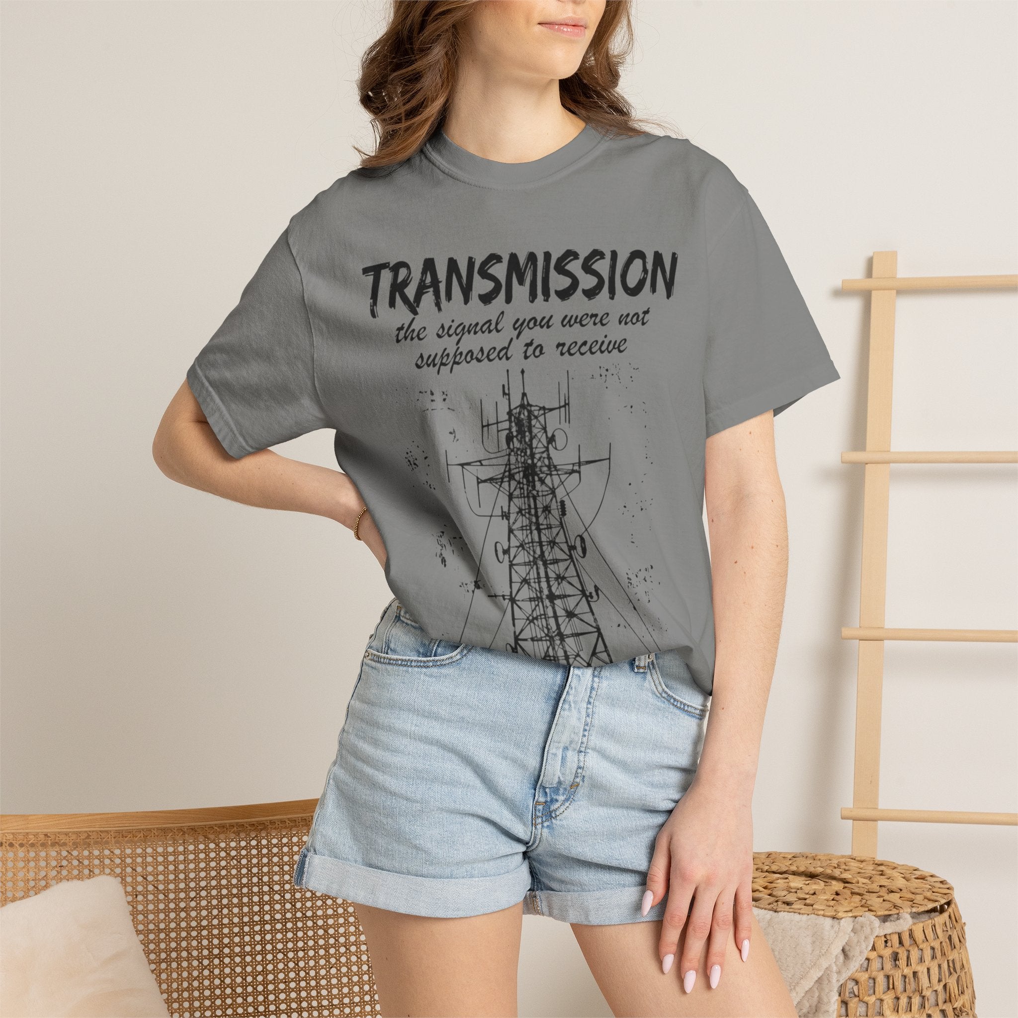 Transmission radio tower tee | Signal sketch graphic T-Shirt