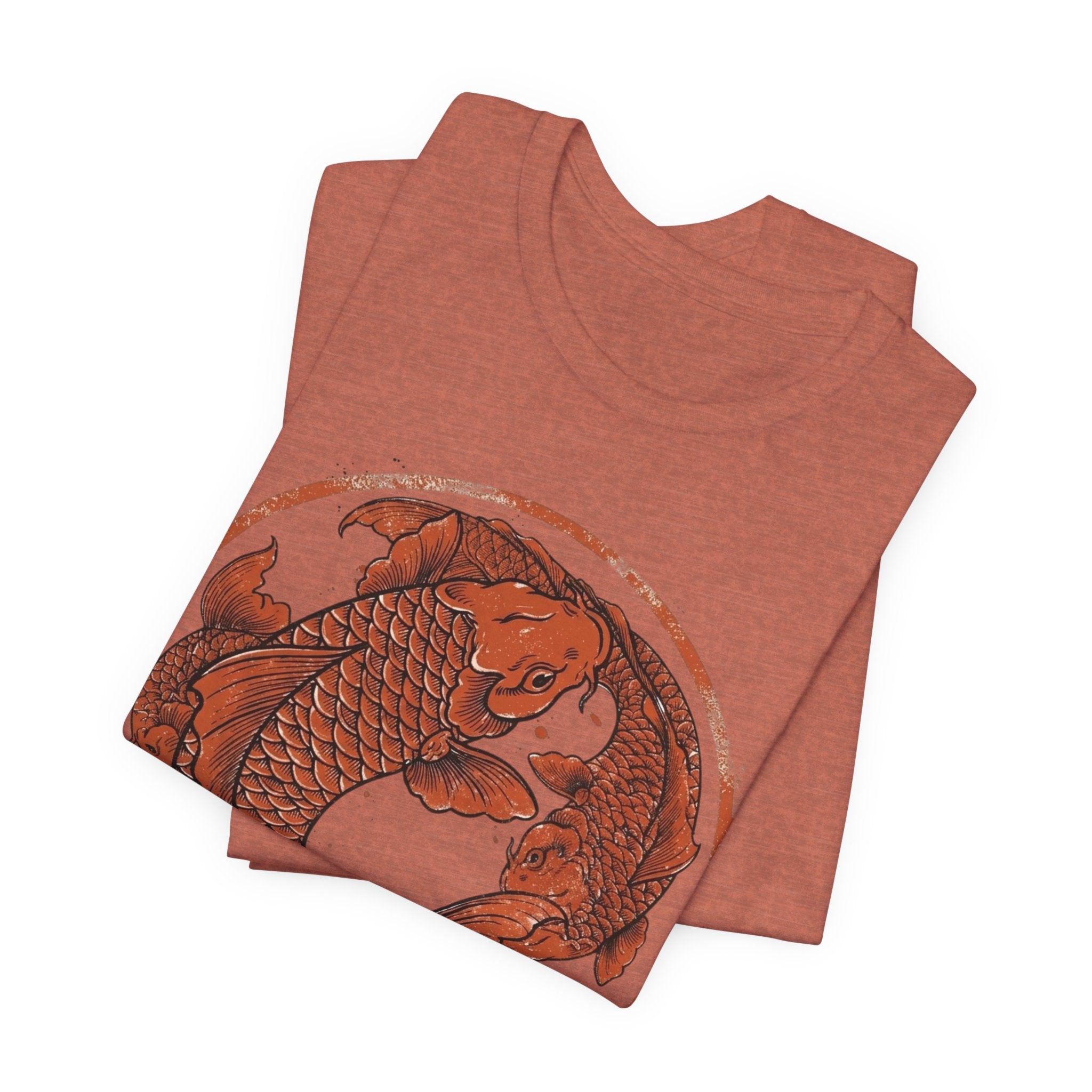 Koi Fish Circle illustration Tee | Asian carp yin yang shirt