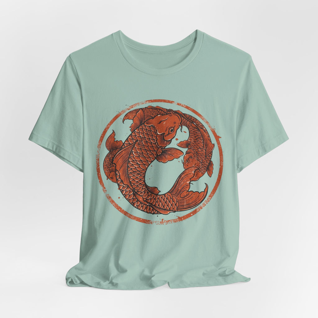 Koi Fish Circle illustration Tee | Asian carp yin yang shirt