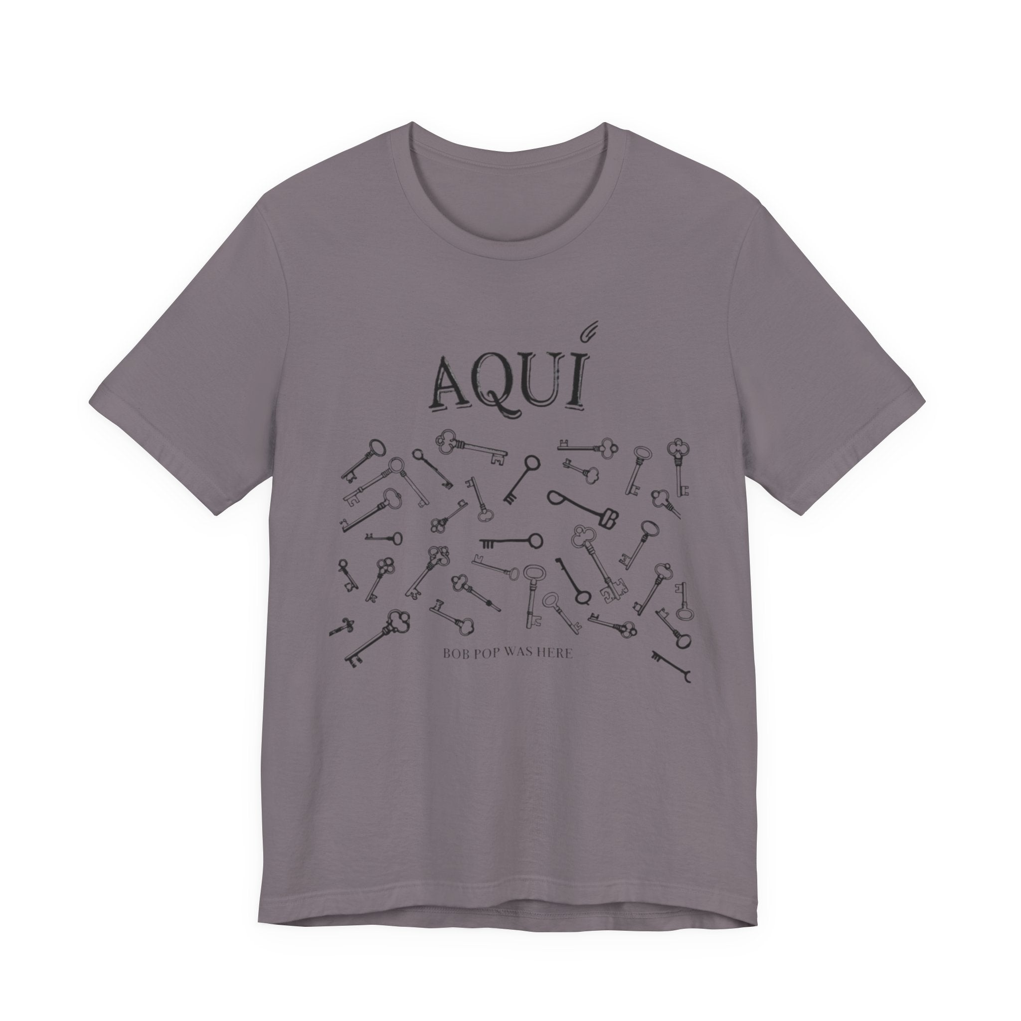 Aqui keys graphic Tee | Aquí scattered vintage key illustration