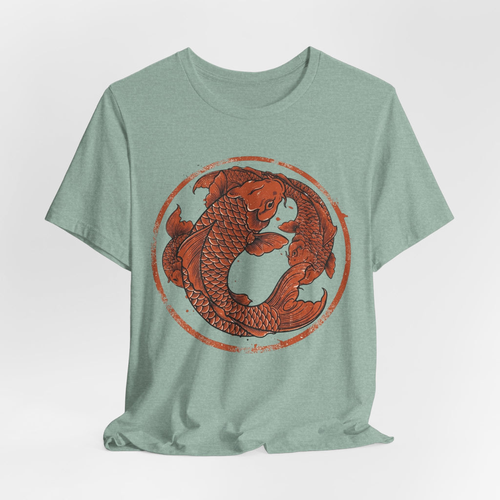 Koi Fish Circle illustration Tee | Asian carp yin yang shirt