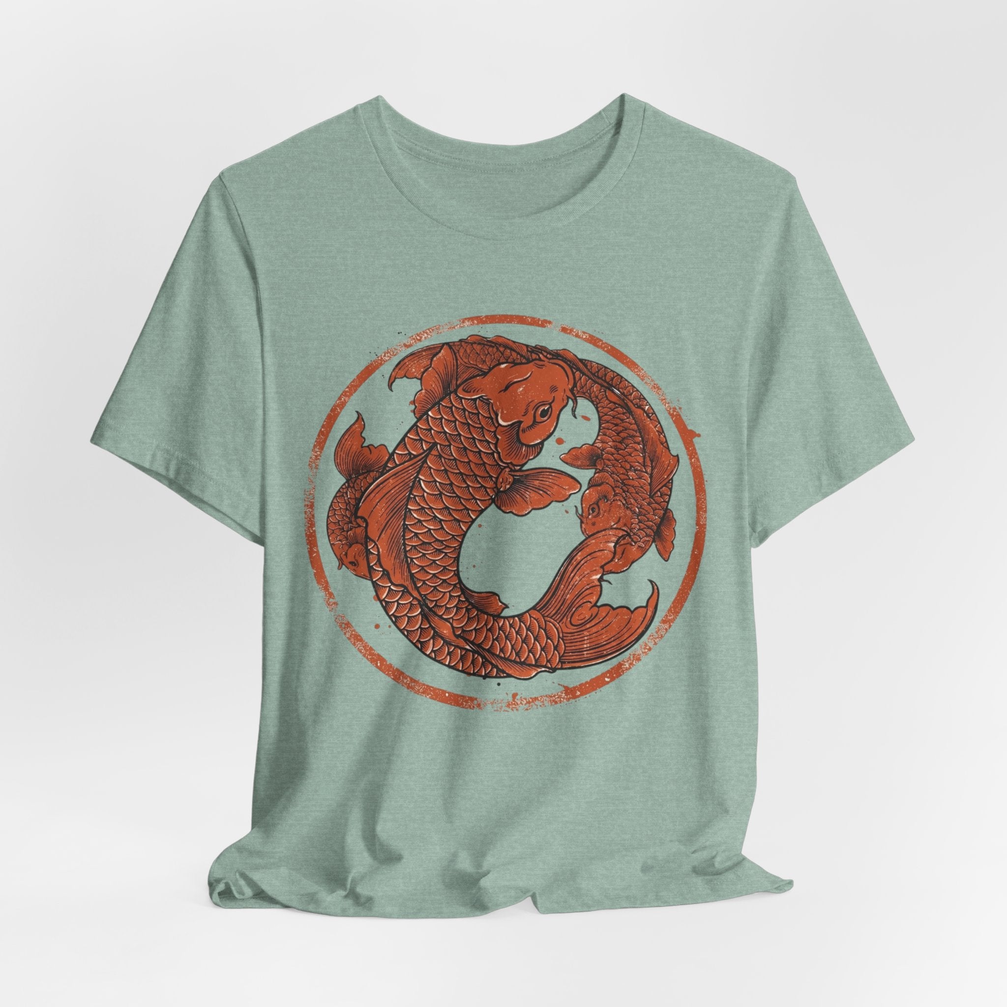 Koi Fish Circle illustration Tee | Asian carp yin yang shirt
