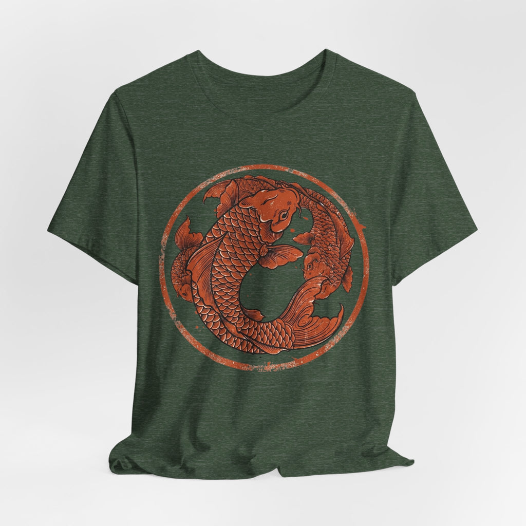 Koi Fish Circle illustration Tee | Asian carp yin yang shirt