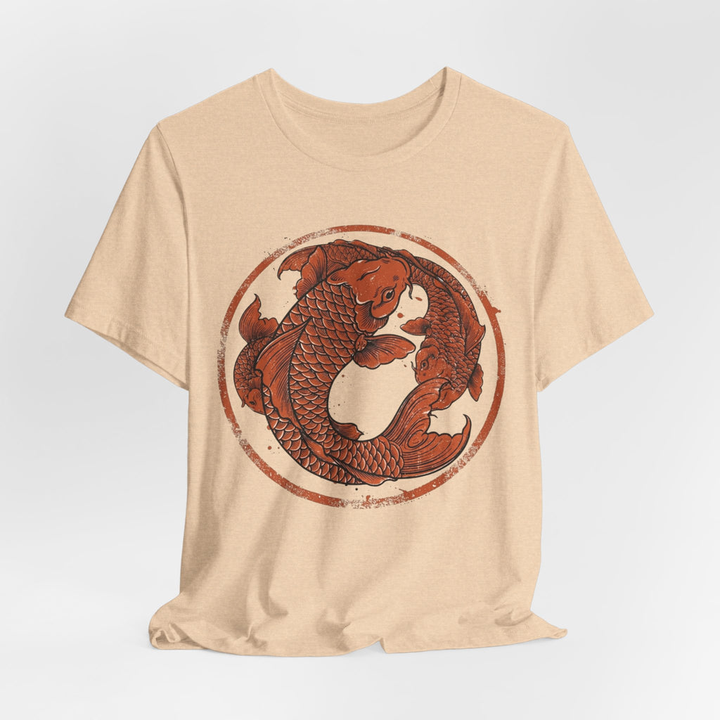 Koi Fish Circle illustration Tee | Asian carp yin yang shirt