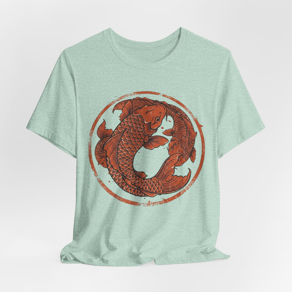 Koi Fish Circle illustration Tee | Asian carp yin yang shirt