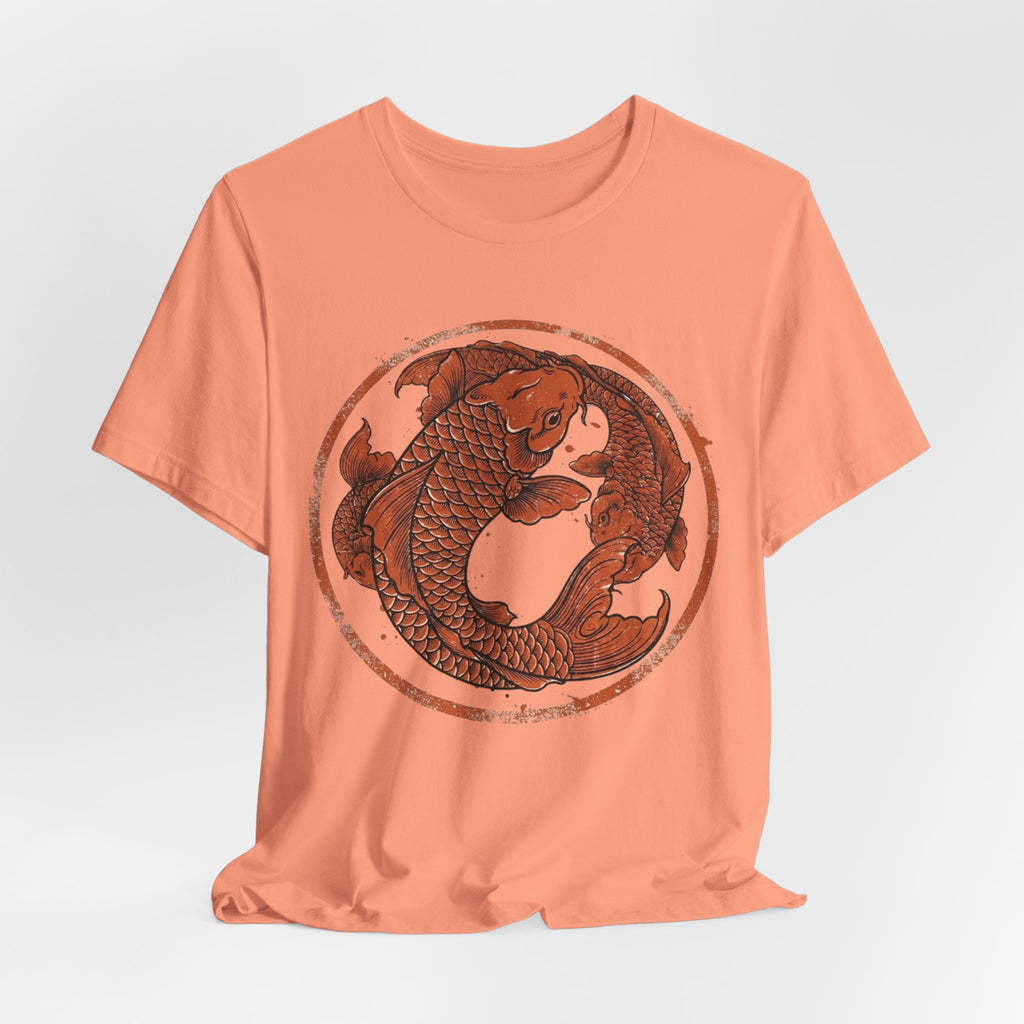 Koi Fish Circle illustration Tee | Asian carp yin yang shirt