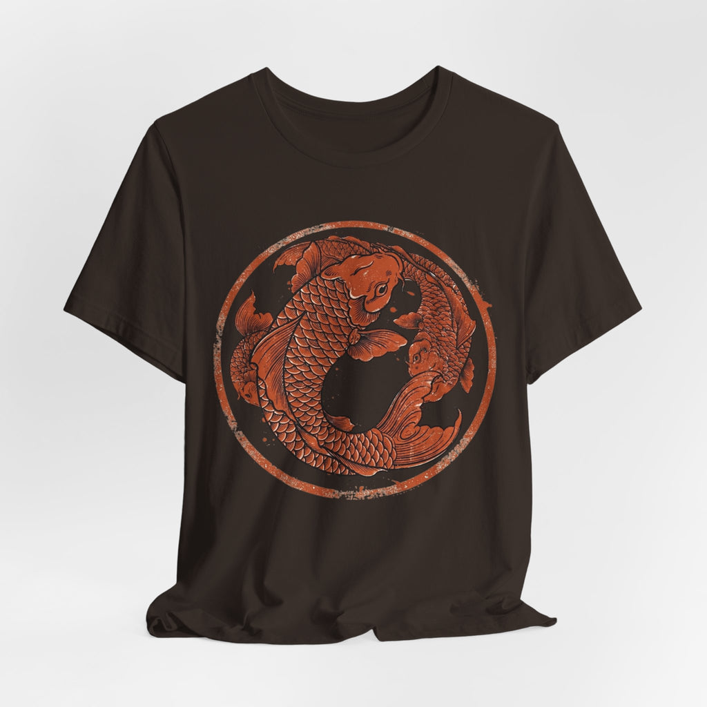 Koi Fish Circle illustration Tee | Asian carp yin yang shirt