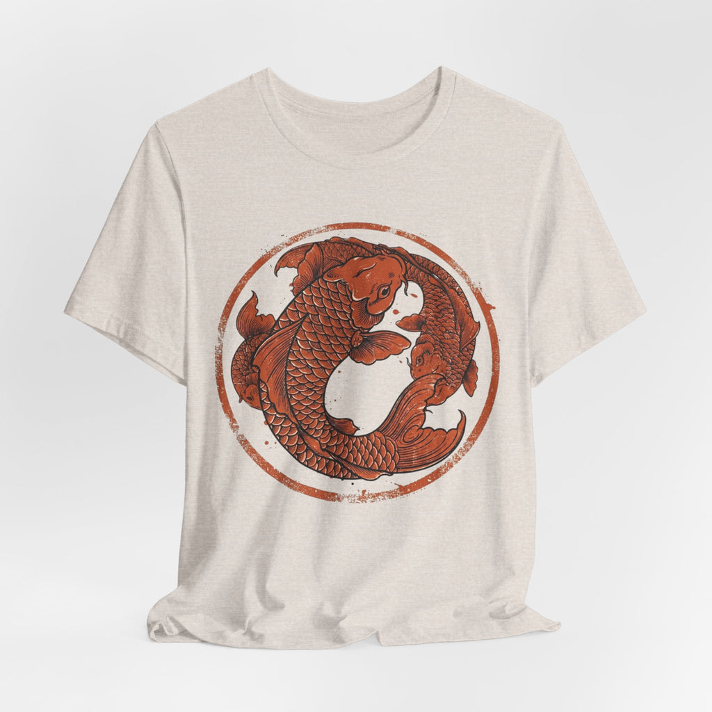 Koi Fish Circle illustration Tee | Asian carp yin yang shirt
