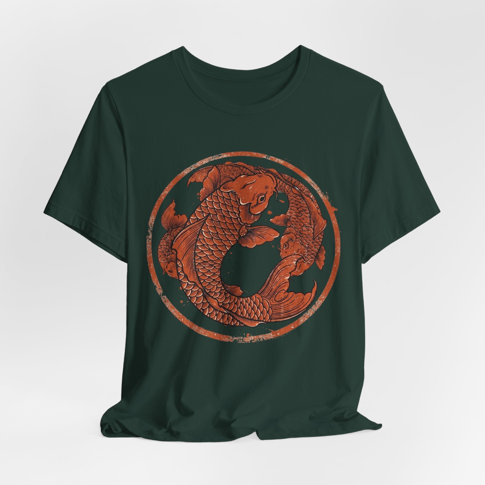 Koi Fish Circle illustration Tee | Asian carp yin yang shirt