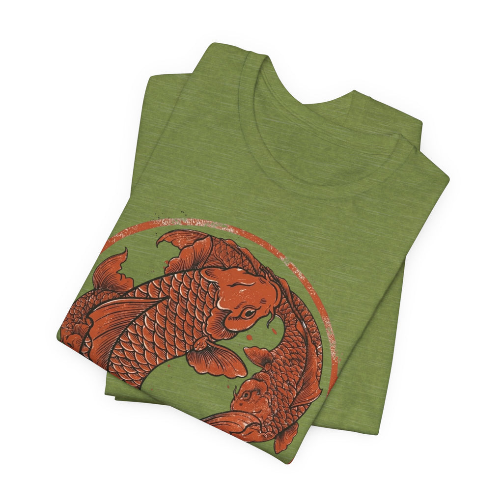 Koi Fish Circle illustration Tee | Asian carp yin yang shirt