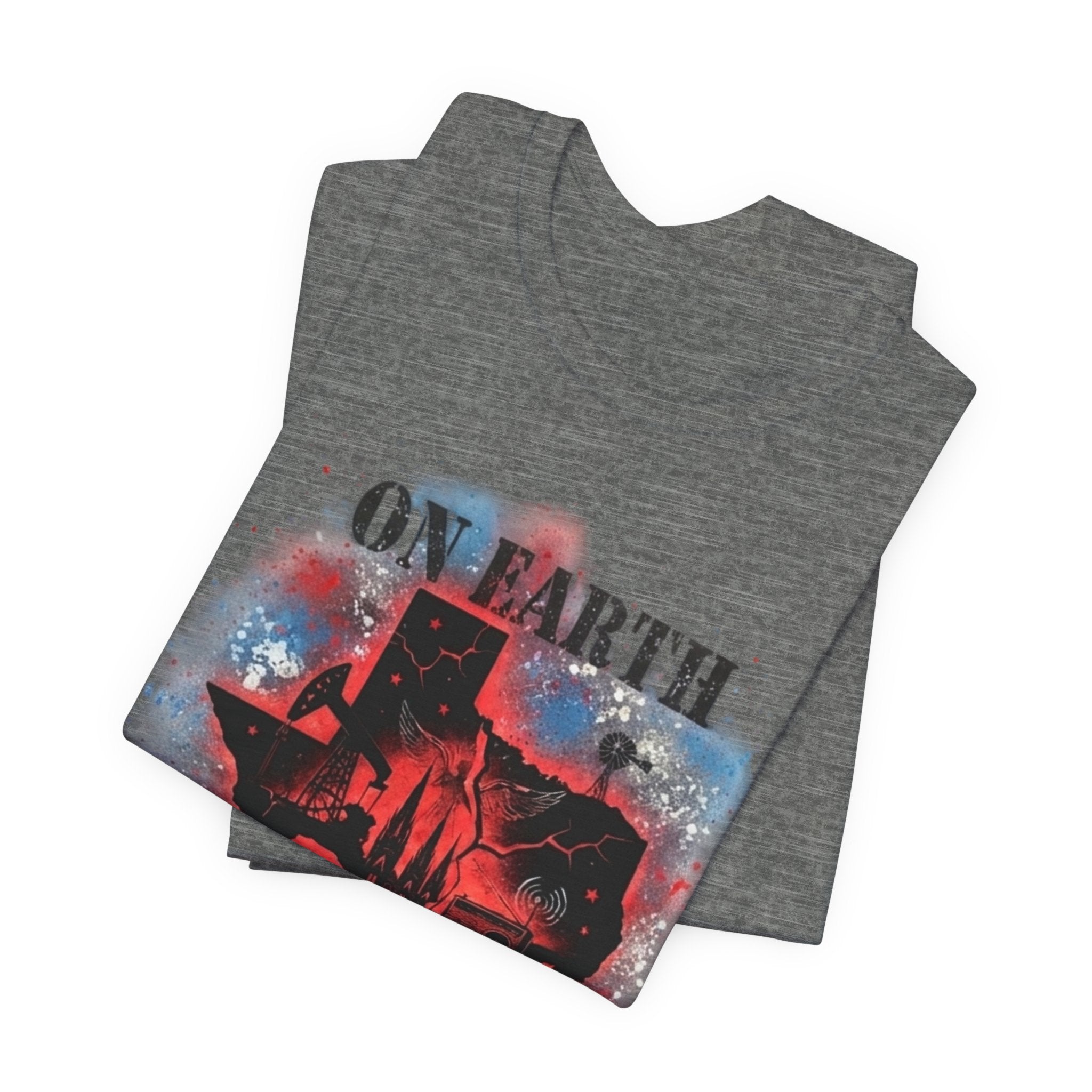 On Earth As It Is In Texas tee | Texas silhouette, skyline, watercolor earth