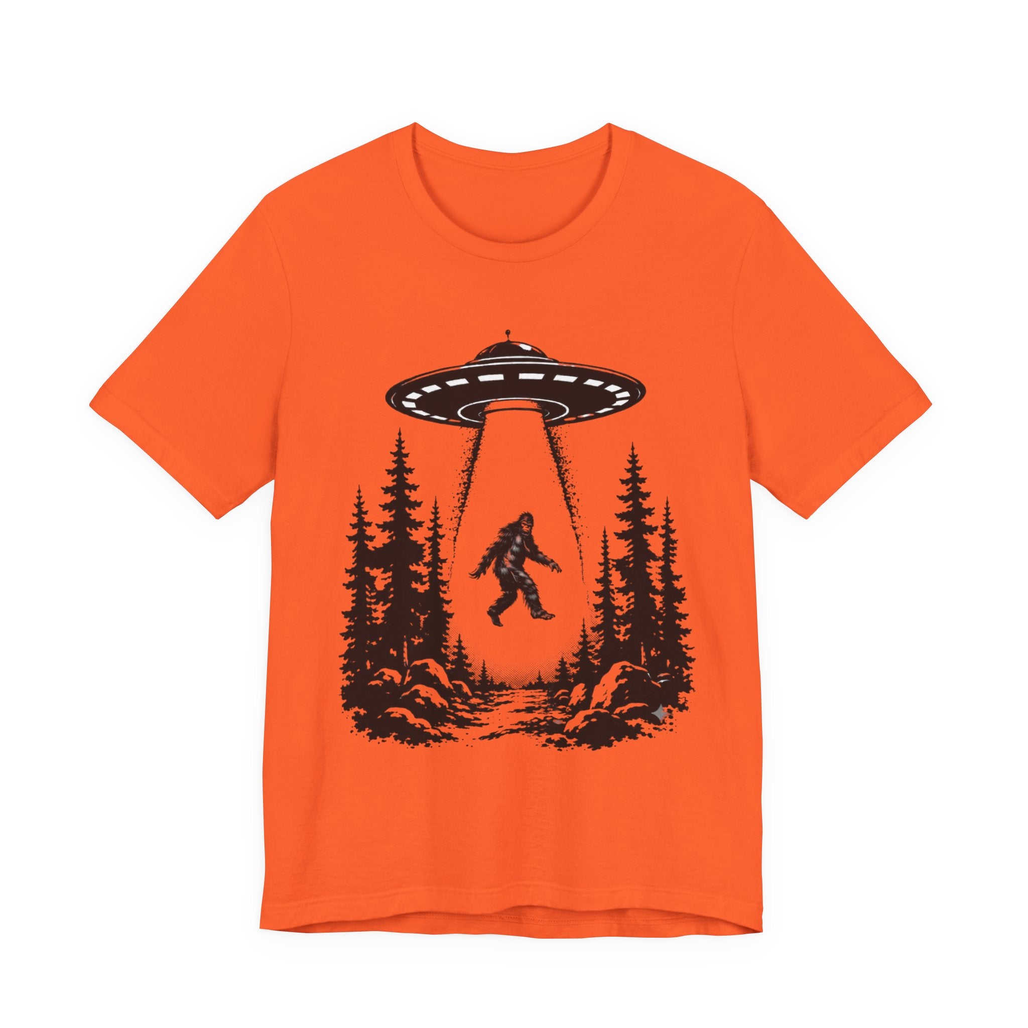 Sasquatch Abduction T-Shirt | UFO Bigfoot Forest Bigfoot Alien Beam