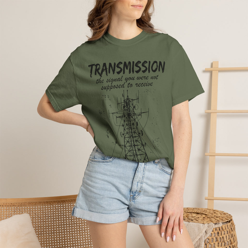 Transmission radio tower tee | Signal sketch graphic T-Shirt