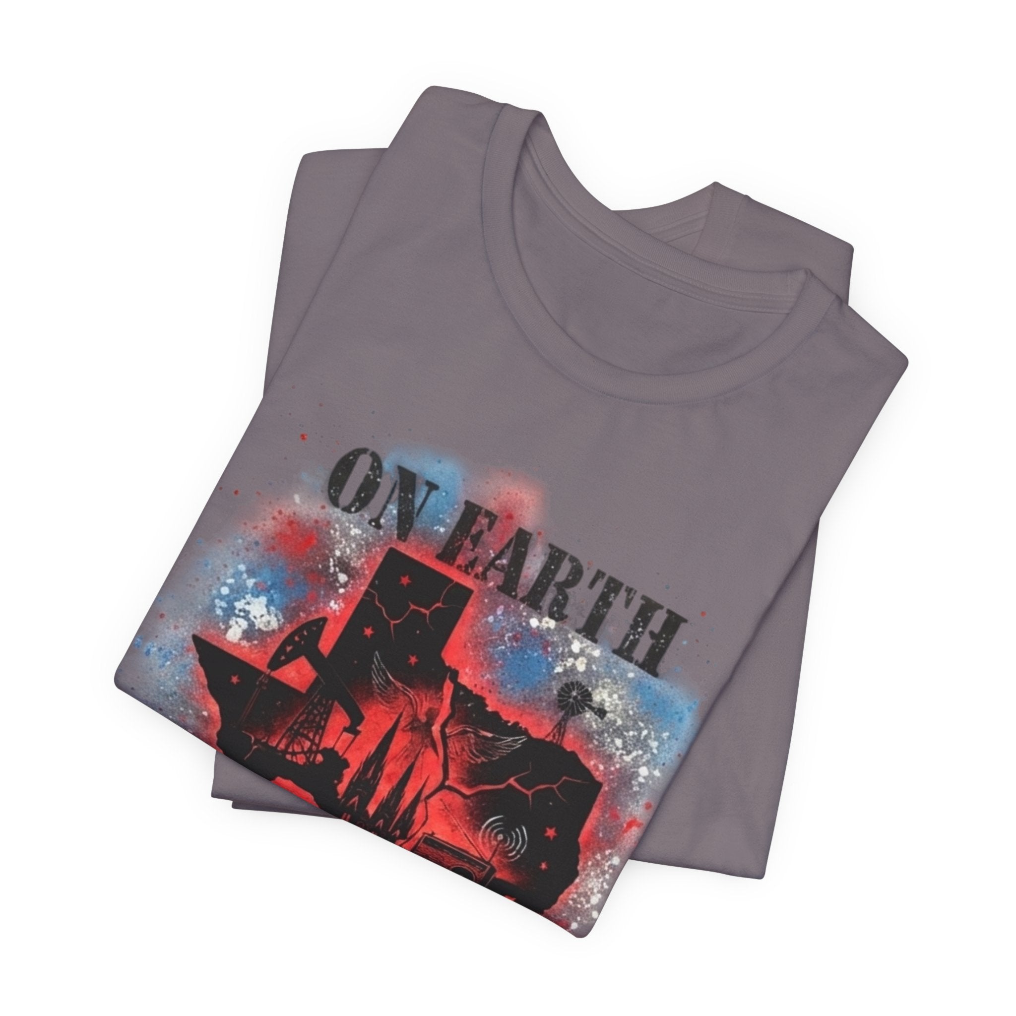 On Earth As It Is In Texas tee | Texas silhouette, skyline, watercolor earth