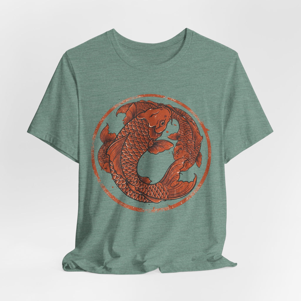 Koi Fish Circle illustration Tee | Asian carp yin yang shirt
