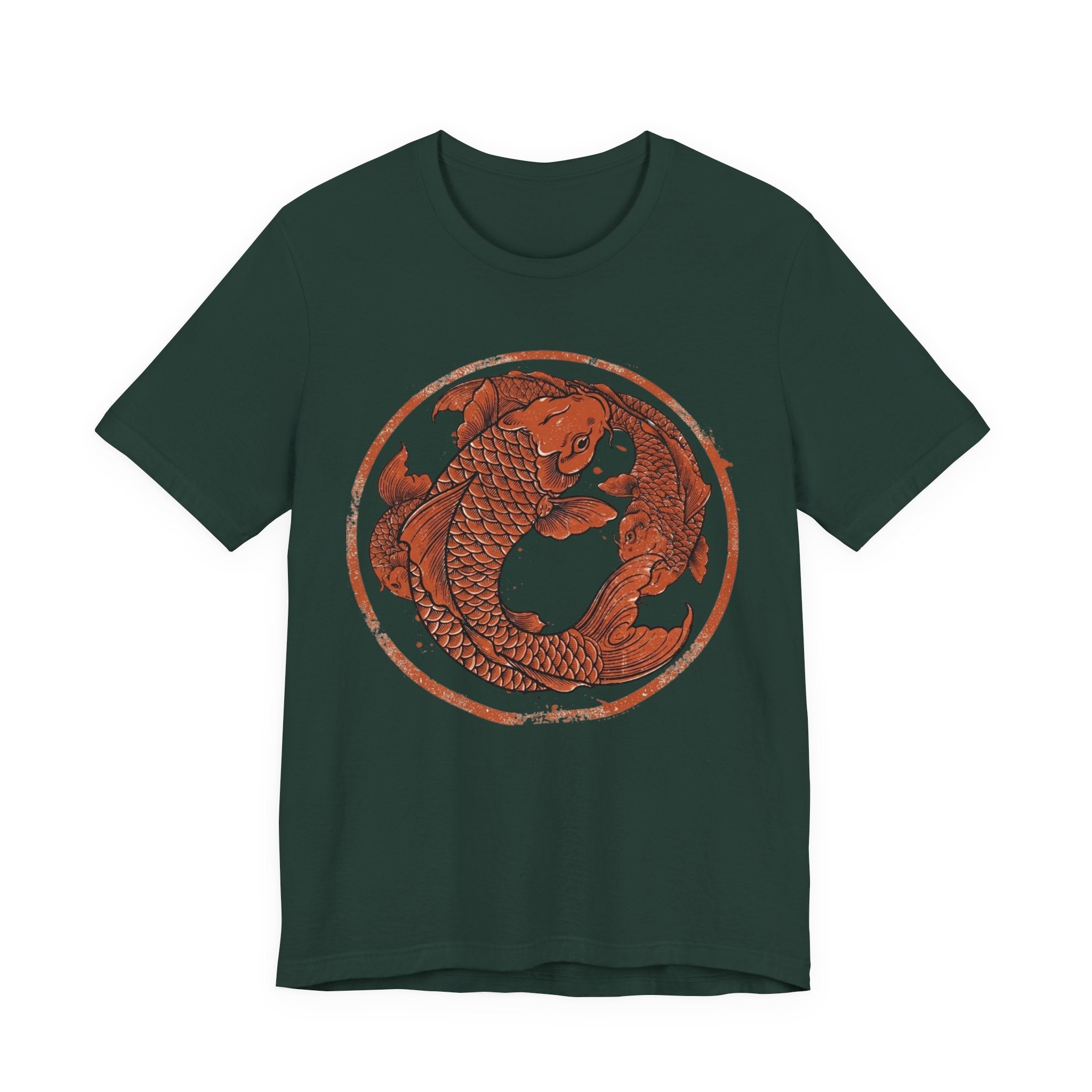 Koi Fish Circle illustration Tee | Asian carp yin yang shirt