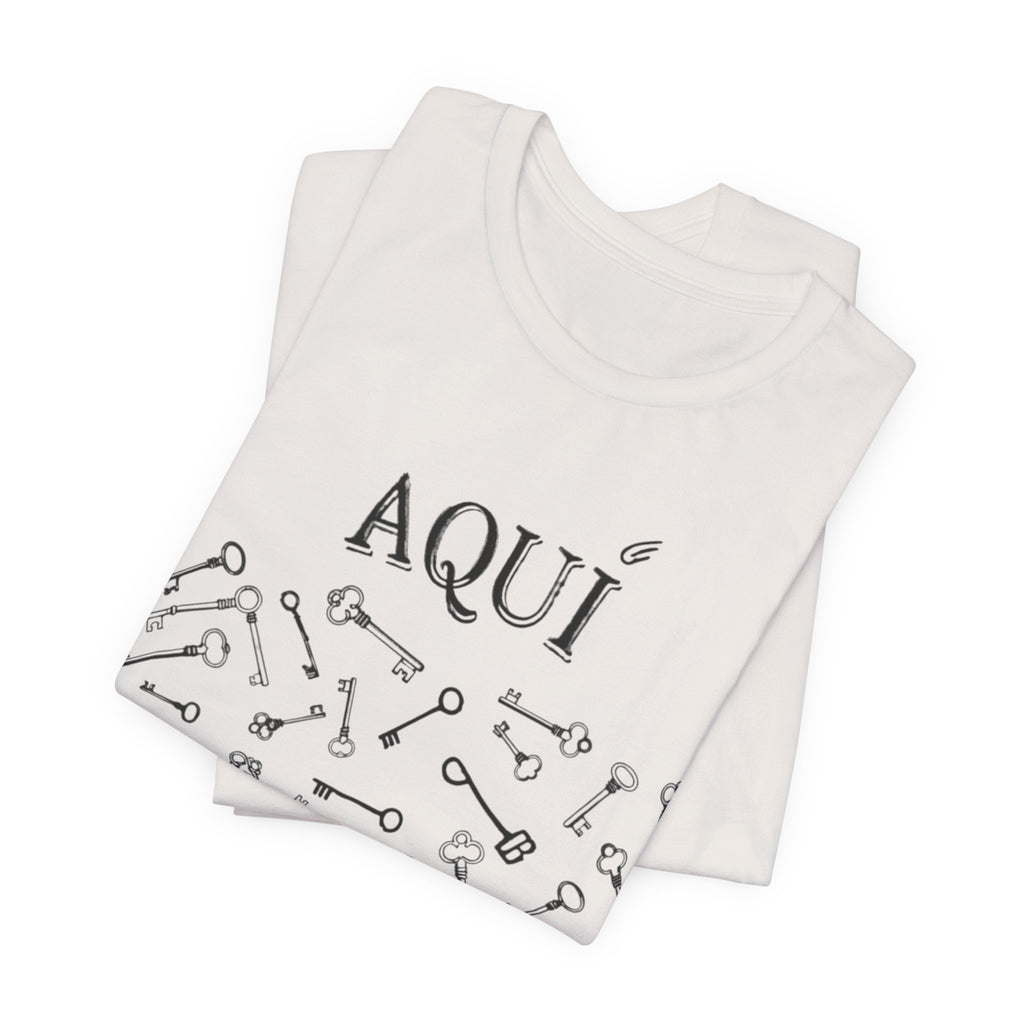 Aqui keys graphic Tee | Aquí scattered vintage key illustration