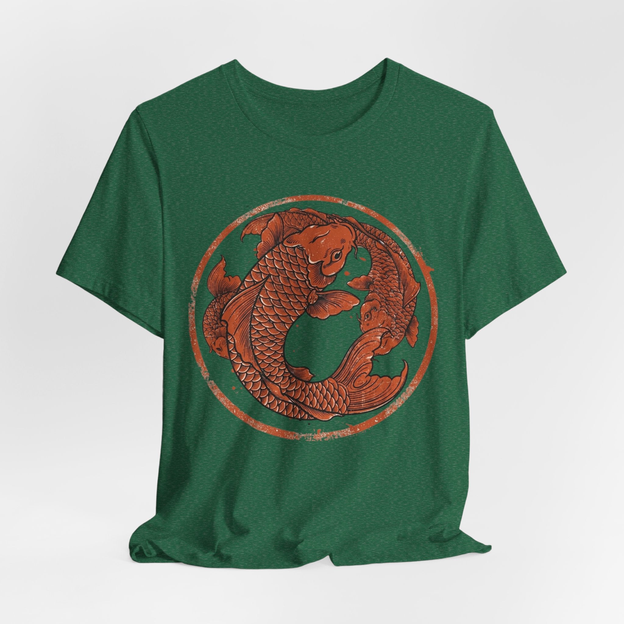 Koi Fish Circle illustration Tee | Asian carp yin yang shirt