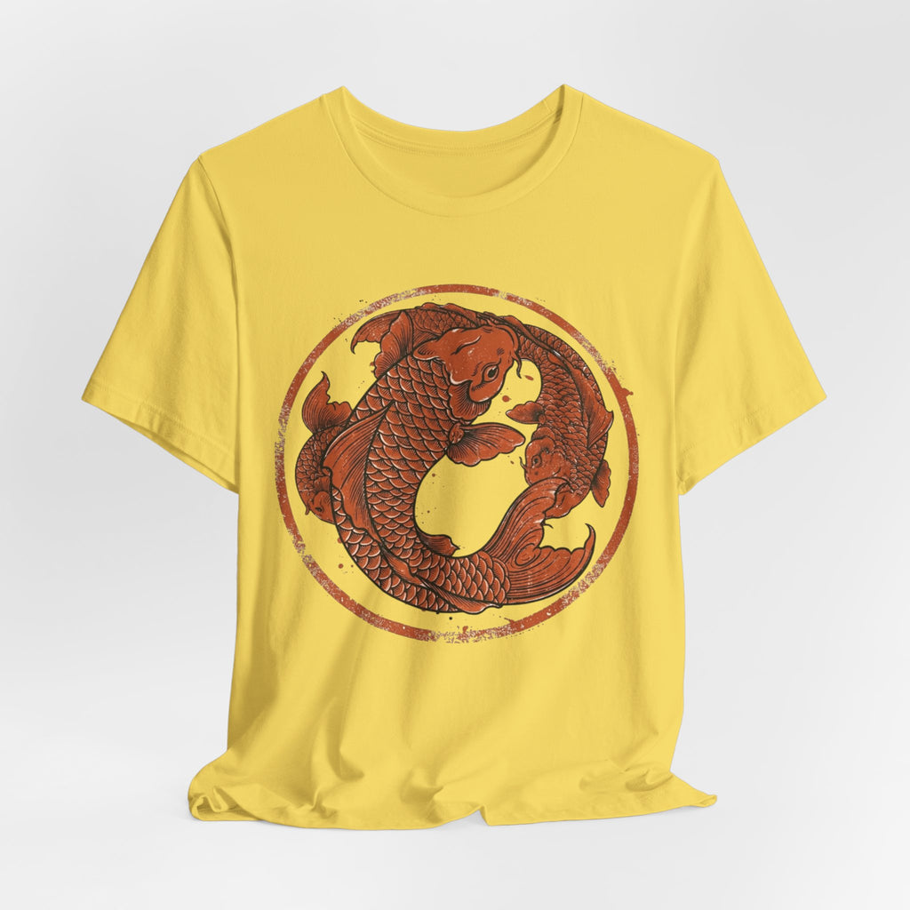 Koi Fish Circle illustration Tee | Asian carp yin yang shirt