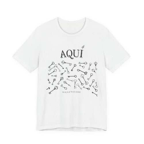 Aqui keys graphic Tee | Aquí scattered vintage key illustration