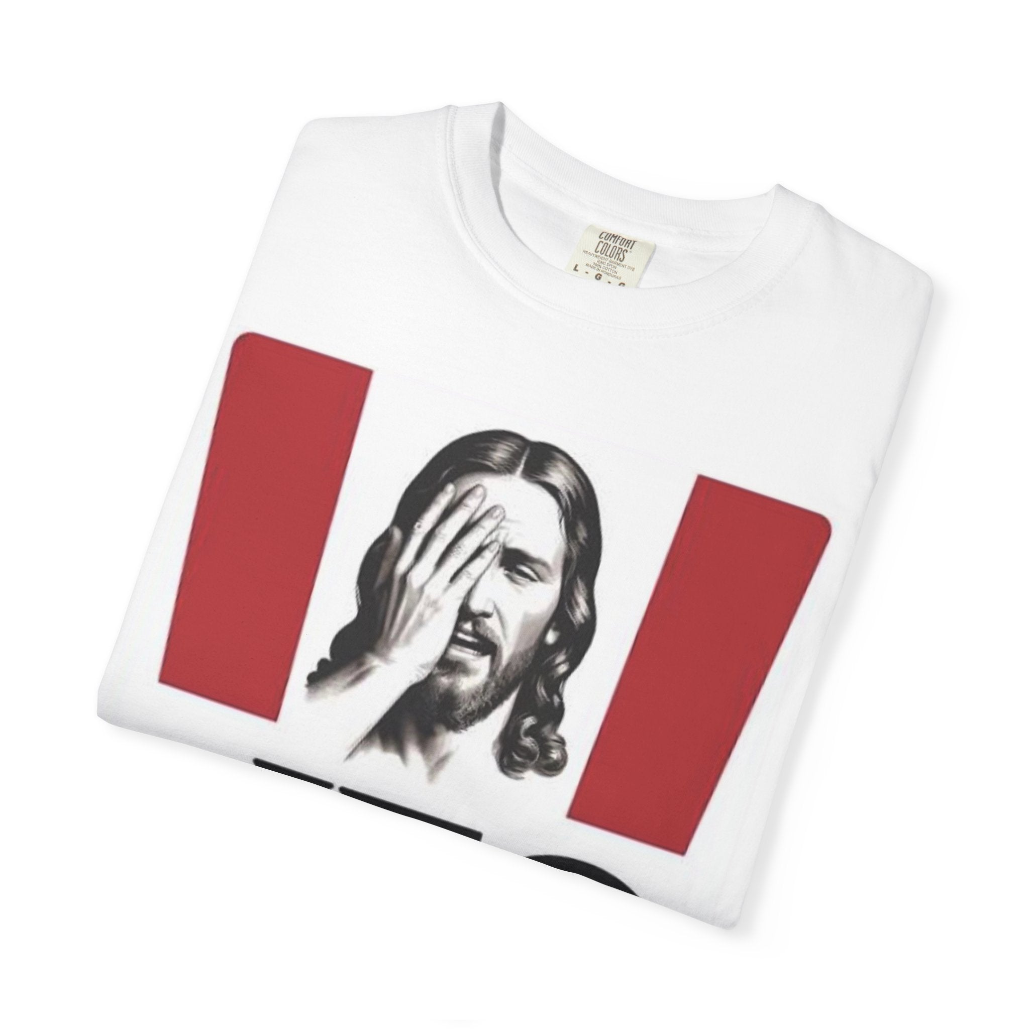 Jesus Facepalm T-Shirt | JFC Graphic Tee, Satirical Religious Design