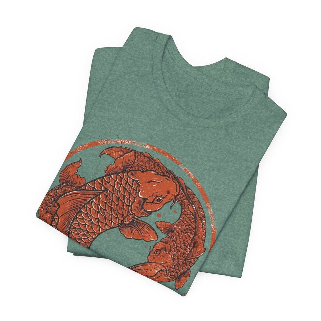 Koi Fish Circle illustration Tee | Asian carp yin yang shirt