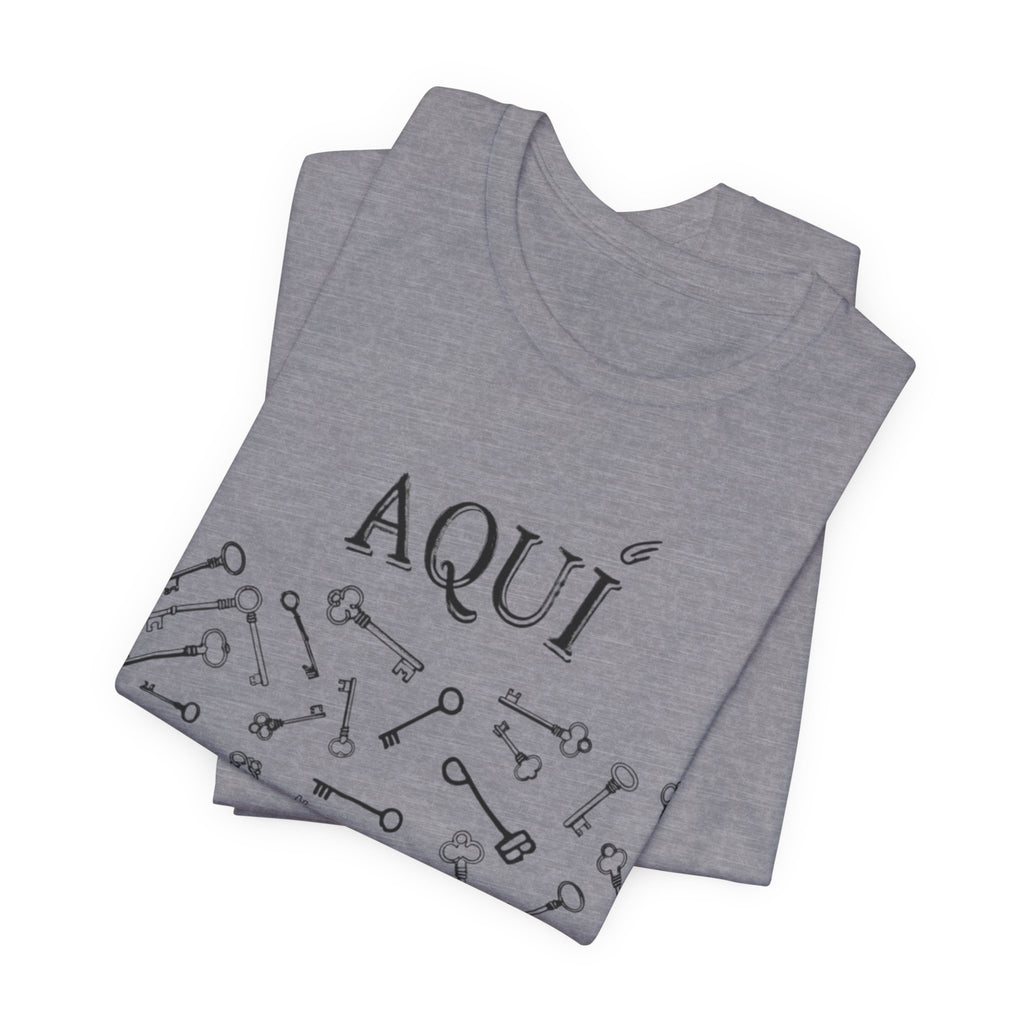Aqui keys graphic Tee | Aquí scattered vintage key illustration