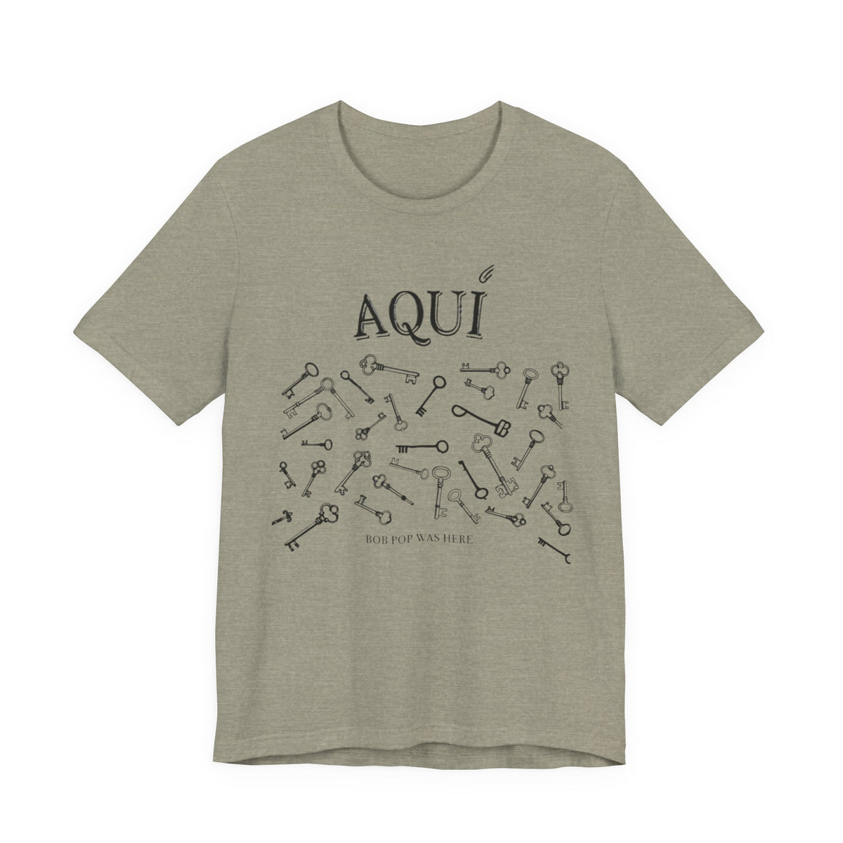 Aqui keys graphic Tee | Aquí scattered vintage key illustration