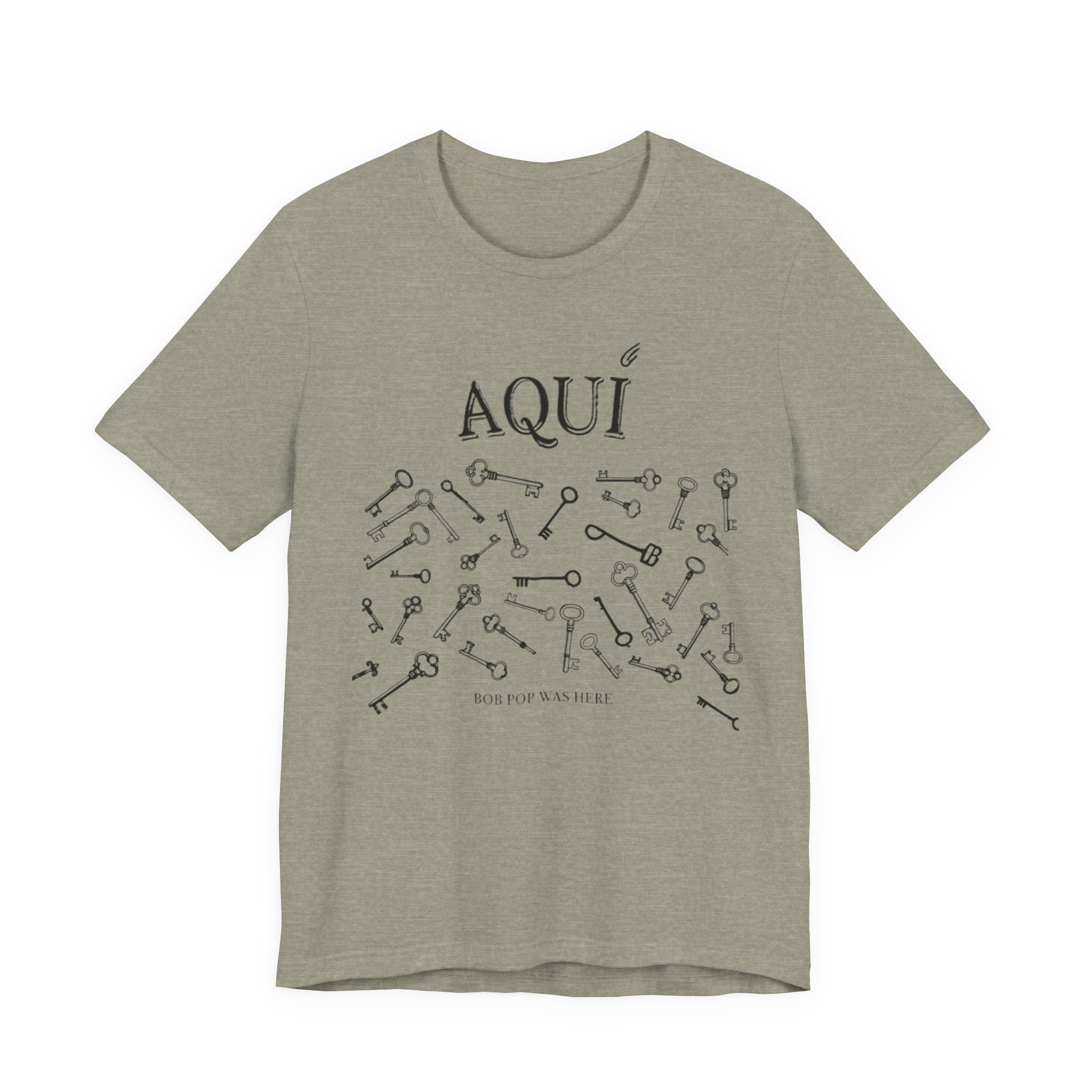 Aqui keys graphic Tee | Aquí scattered vintage key illustration