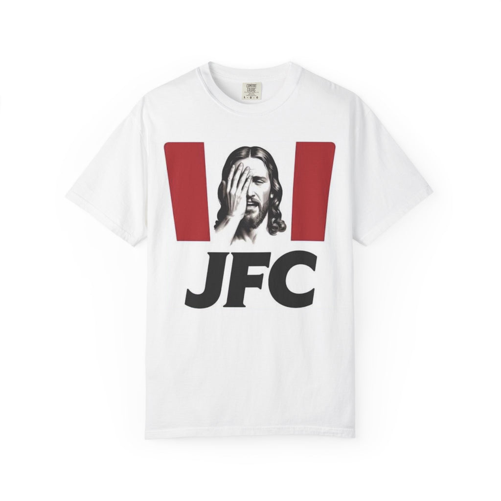 Jesus Facepalm T-Shirt | JFC Graphic Tee, Satirical Religious Design