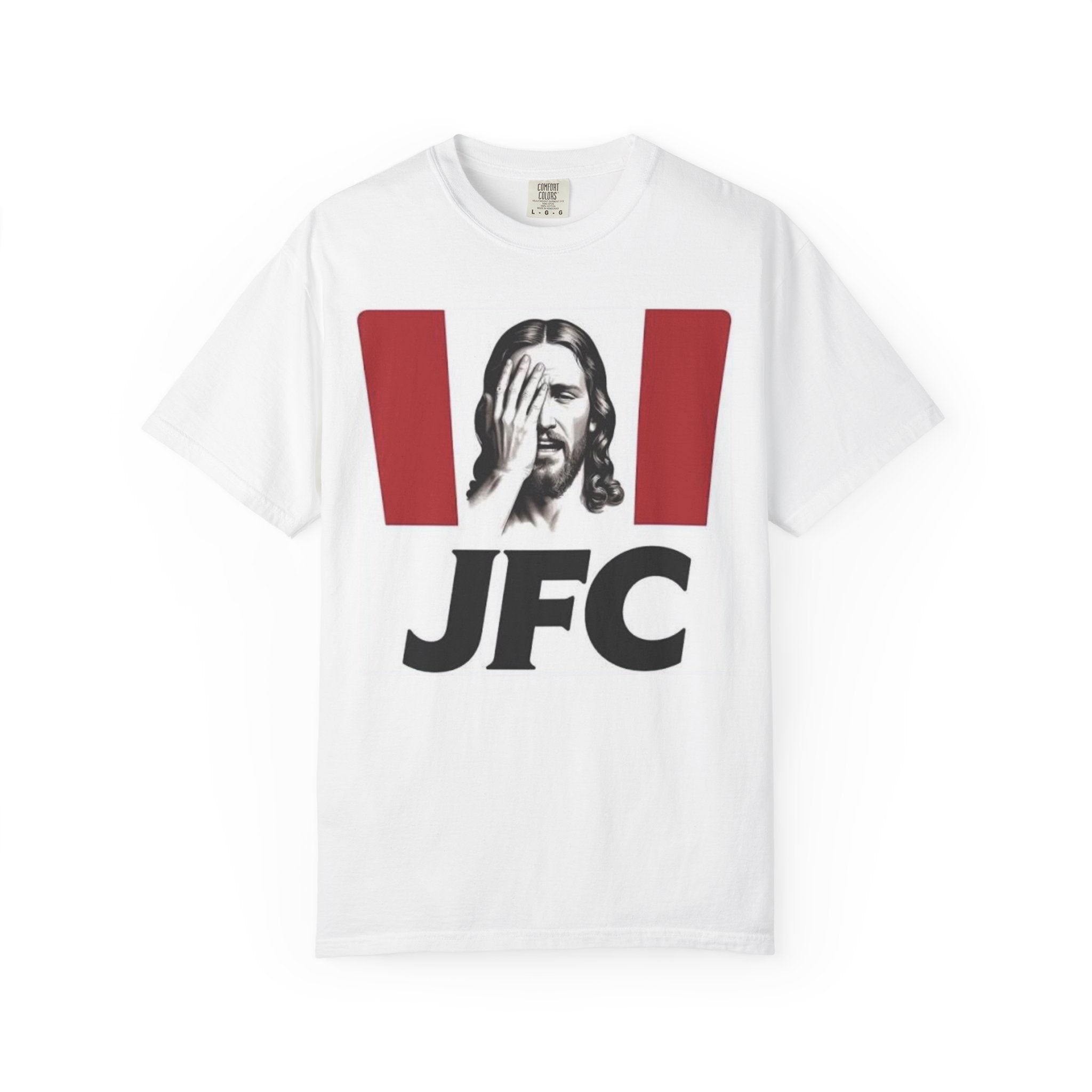 Jesus Facepalm T-Shirt | JFC Graphic Tee, Satirical Religious Design