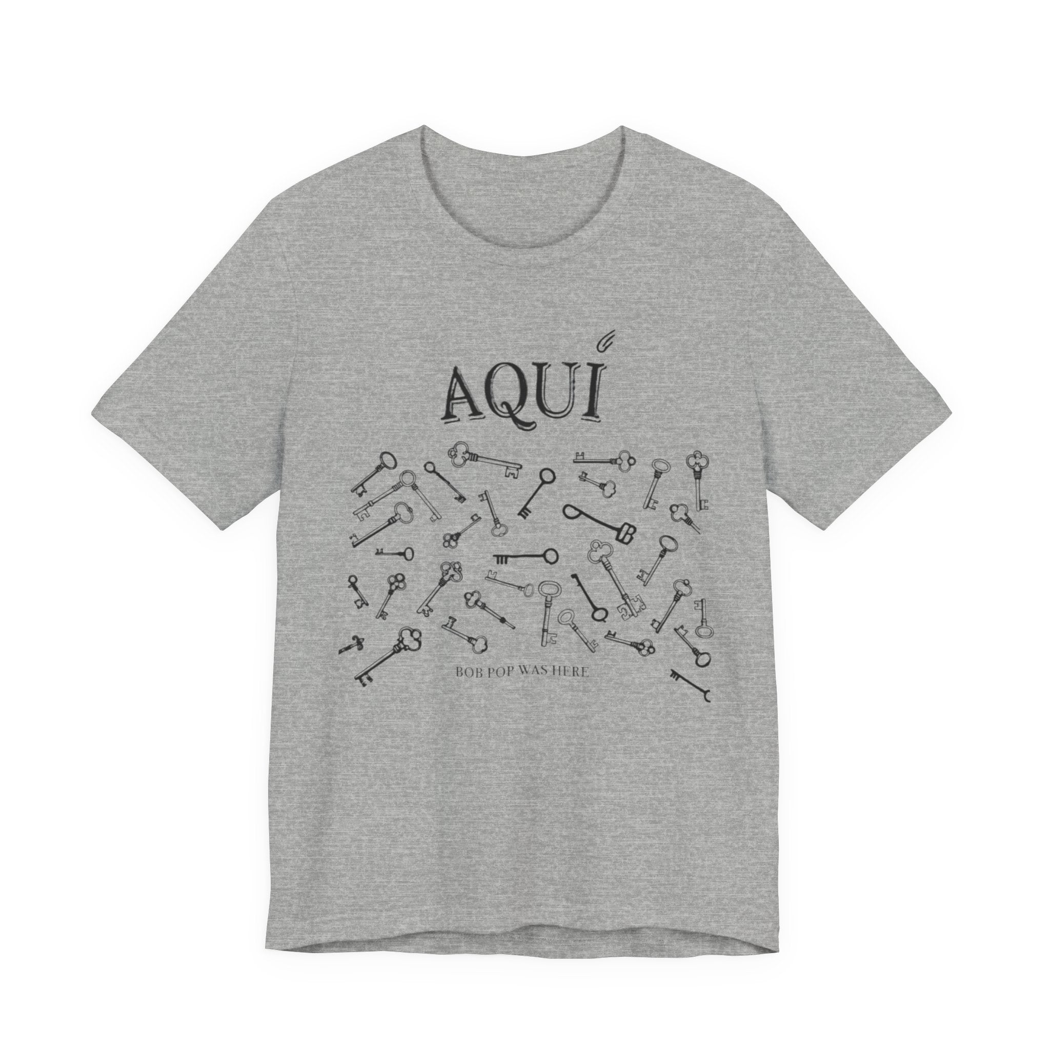 Aqui keys graphic Tee | Aquí scattered vintage key illustration