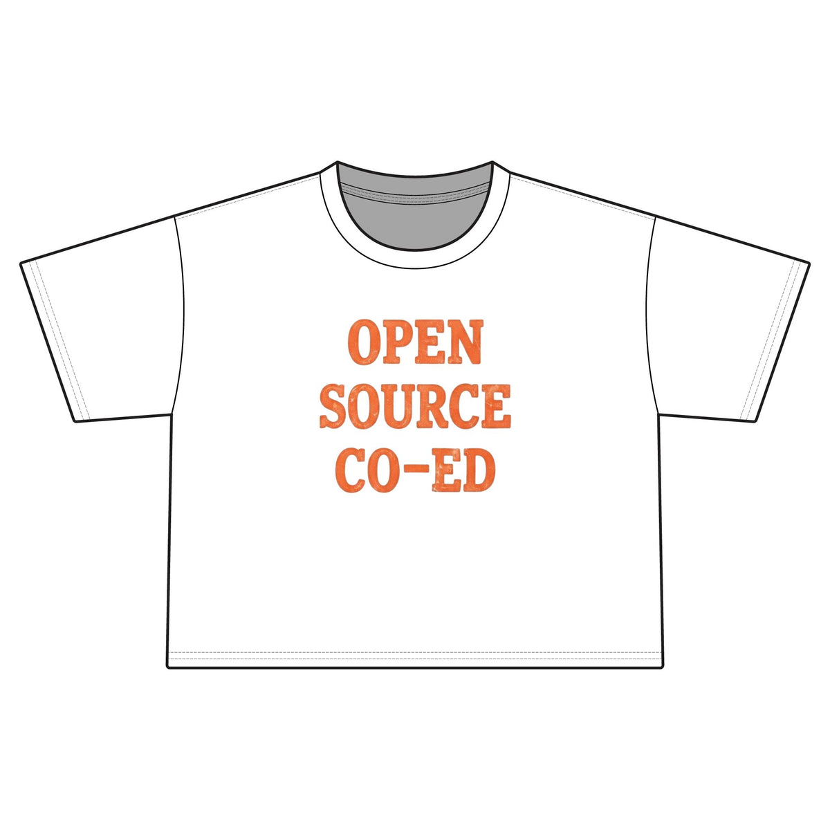 Open Source Co-Ed Cropped T-Shirt | Tech Graphic Tee