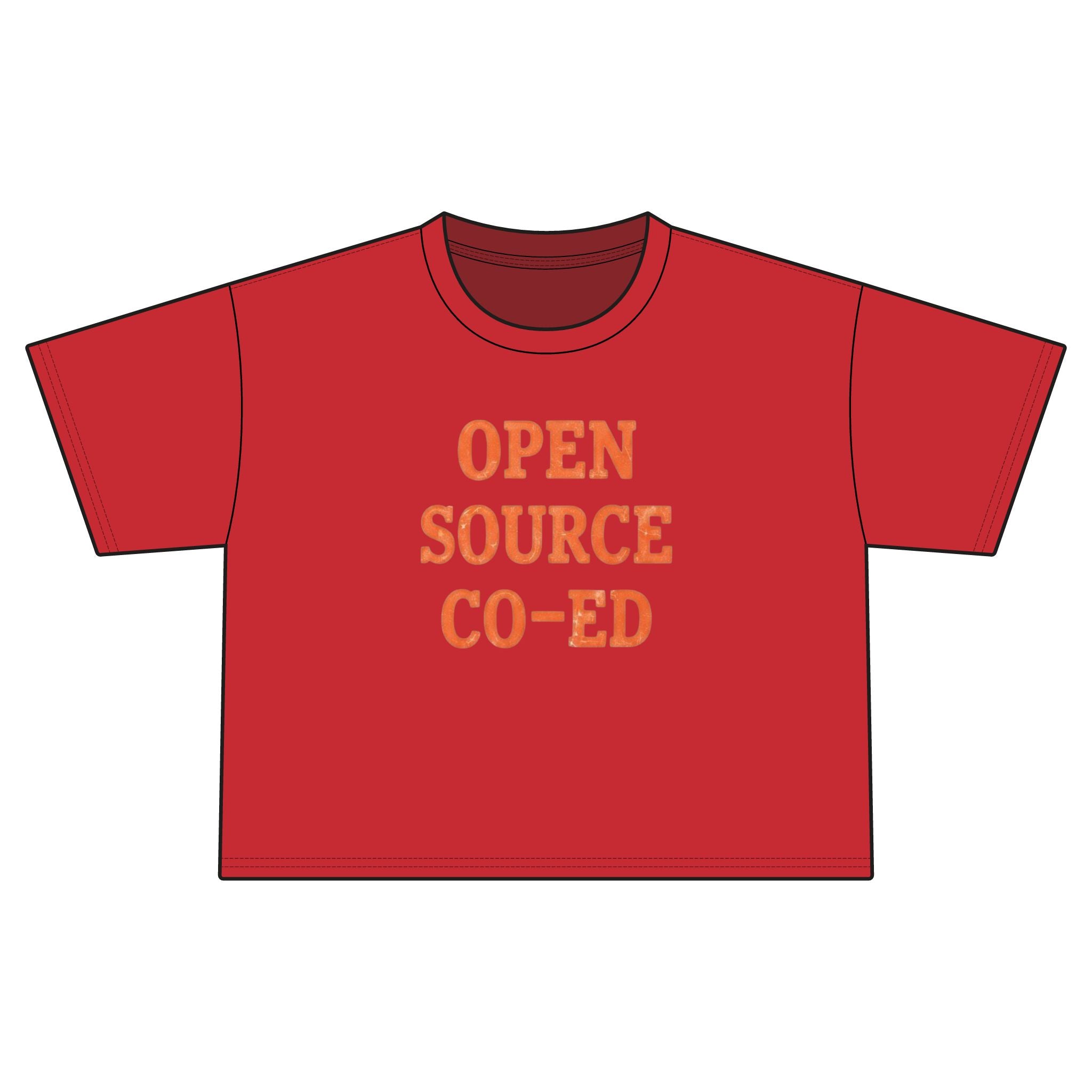 Open Source Co-Ed Cropped T-Shirt | Tech Graphic Tee